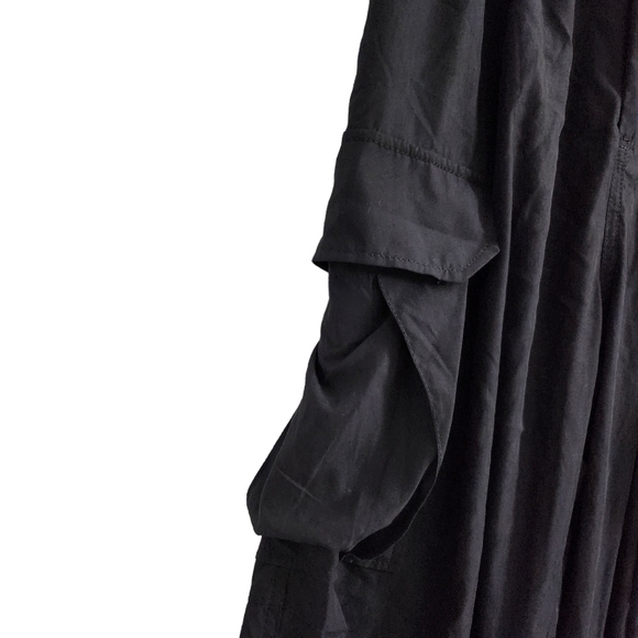 Zara Cargo Pants Womens XS Small Black Bloggers Favorite High-Rise Boho Soft NWT - Picture 4 of 11